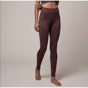 Avocado Women's High Waisted Seamless Ribbed Leggings Size S/M Dark Red